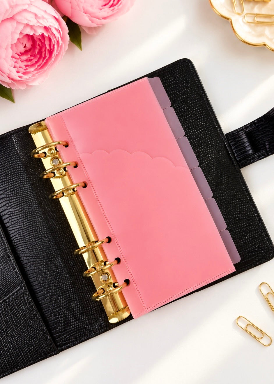 Pink Scalloped Tabbed Envelopes