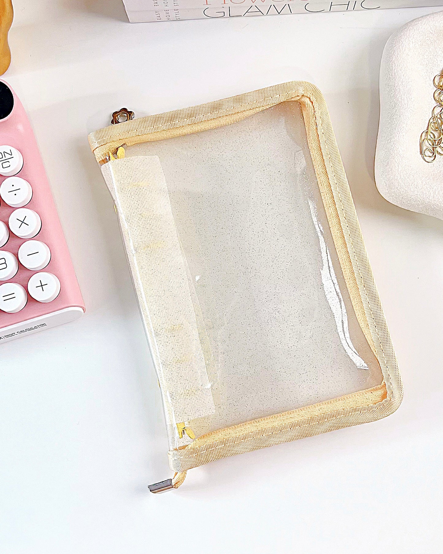 A6 CLEAR GLITTER BINDER