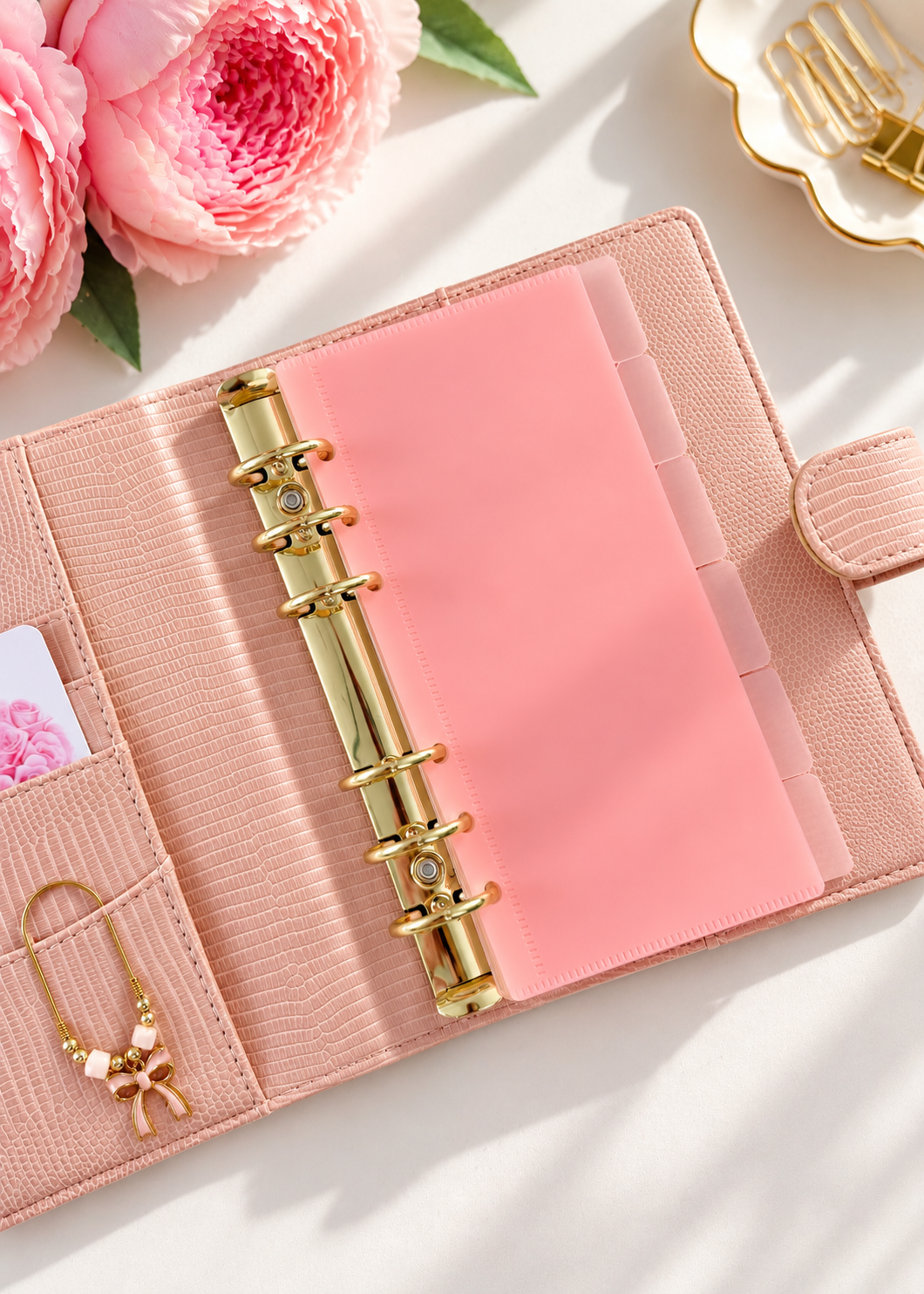 Pink Frosted Tabbed Envelopes