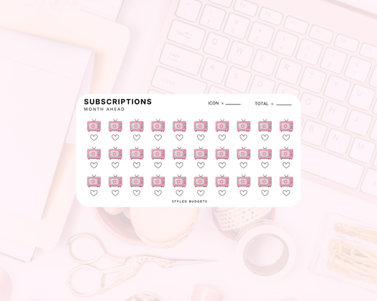 One Month Ahead - Subscriptions Tracker