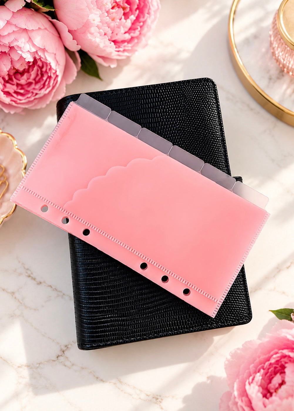 Pink Scalloped Tabbed Envelopes